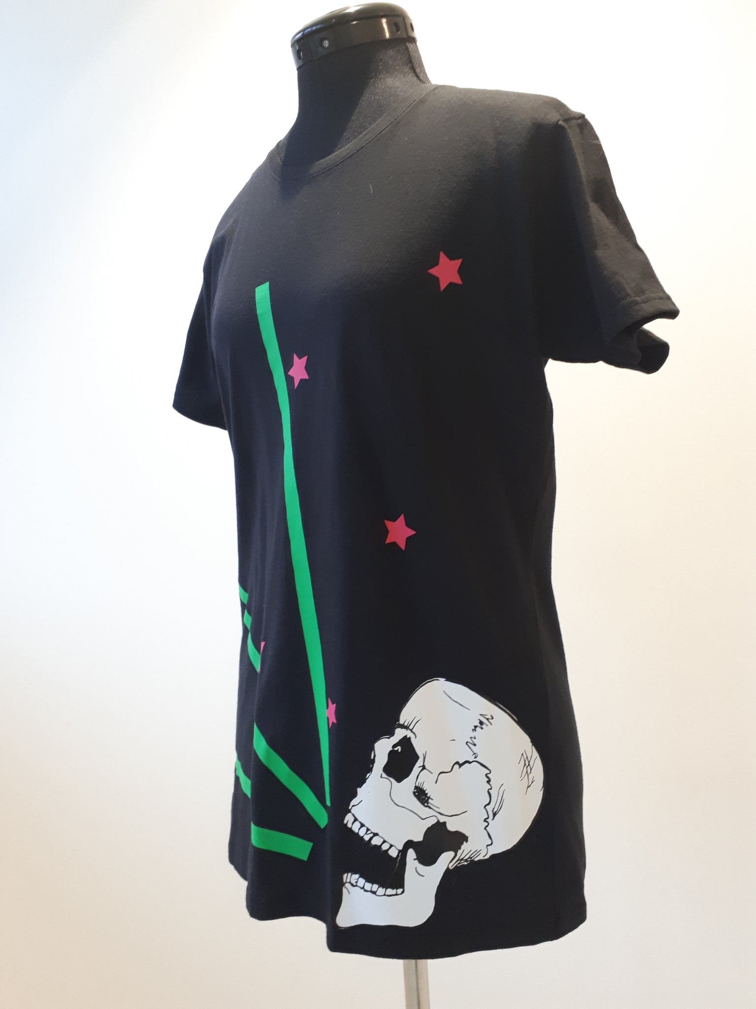 Stars, stripes and skull T-shirt Black