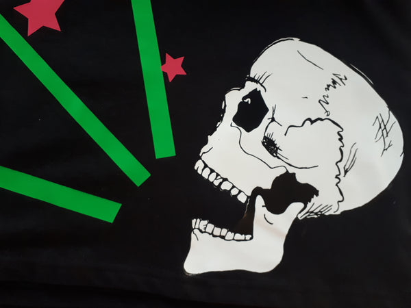 Stars, stripes and skull T-shirt Black